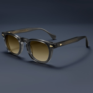 <span class=keywords><strong>Occhiali</strong></span> <span class=keywords><strong>da</strong></span> <span class=keywords><strong>Sole</strong></span> Fashion Vintage <span class=keywords><strong>con</strong></span> Rivetti in Spesso Acetato Grigio Trasparente e <span class=keywords><strong>Lenti</strong></span> in Nylon Sfumate Non Polarizzate - Product Image 1