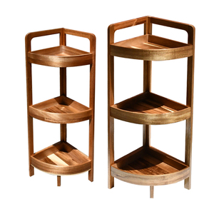 Đứng Miễn Phí Nhà Bếp 4 Tier Truy Cập Kệ Sách Tổ Chức Giá Stackable Tre Gỗ Tắm Góc Kệ Với Lưu Trữ Tủ - Product Image 4