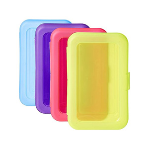 Durable Clear Custom Logo <b>Hard</b> <b>Shell</b> & Fabric Stackable Pencil <b>Case</b> With Large Capacity for Home Office School - Product Image 1