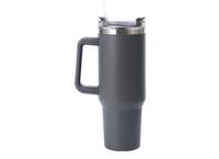 Mug isotherme en acier inoxydable de grande capacité 40 oz avec poignée, logo personnalisé, tasse de voiture, gobelet métallique avec paille pour boissons glacées