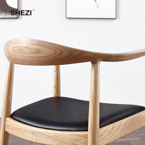 SHEZI Style nordique <span class=keywords><strong>Hans</strong></span> <span class=keywords><strong>Wegner</strong></span> <span class=keywords><strong>chaise</strong></span> de salle à manger en velours en bois <span class=keywords><strong>chaise</strong></span> en corne de boeuf pour meubles de restaurant - Product Image 4