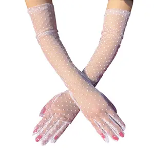2024 özelleştirme seksi eldiven düğün ziyafet dekorasyon gelin dantel eldiven uzun dantel eldiven