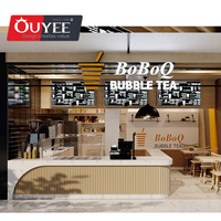 Ensemble de table et de chaises en bois pour la décoration intérieure moderne de Bubble Tea, conçu pour la vente en gros