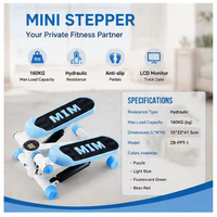 Mesin Stepper Mini Baja Portabel untuk Latihan Kardio di Rumah, Stepper Tangga Hidrolik dengan Monitor LCD, Berbagai Warna