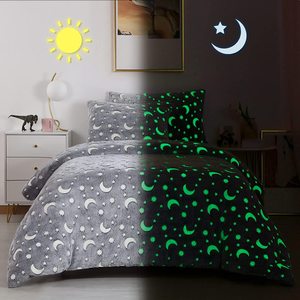 <strong>Glow</strong> <strong>in</strong> <strong>the</strong> <strong>Dark</strong> Ultra Soft Down Alternative Comforter Gray Velvet <strong>Bedding</strong> Sets - Product Image 1