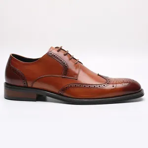 Wholesale Men Shoes Official Leather Luxury Hand Made Brogues Dress Shoes