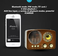 Radio FM rétro, haut-parleur Bluetooth, lecteur MP3 avec carte USB et TF, récepteur multimédia stéréo, mini lecteur de musique portable, radio décorative vintage