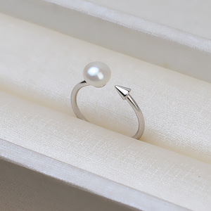 Bague ouverte en argent S925, accessoires DIY, bague de bouche pour femme, bijoux semi-finis en perles avec plateau vide, catégorie de produit 111 - Product Image 3