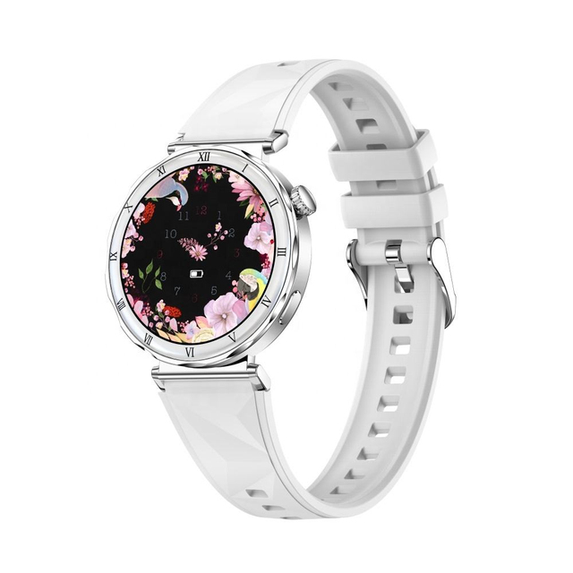 Classic Smart Watch for Ladies 1.19 Inch AMOLED Screen IP67 Magnetic Silica Gel BT Call Voice Control Music Control Health