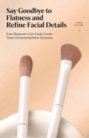 Ensemble de 5 pinceaux de maquillage de luxe blancs en soie de maïs douce avec manche en bois, logo personnalisé, format voyage, comprenant pinceau plat, pinceau éventail, pinceau correcteur et pinceau à sourcils