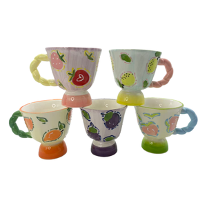 Nordic Style Hand-Painted Embossed <b>Ceramic</b> Goblet Mug with Polka Dots Porcelain <b>Cup</b> for Coffee Milk Oatmeal Business Gifts - Product Image 6