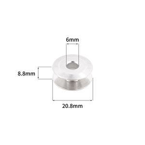 Bobina de Aluminio Tbone de 20.8mm de Diámetro, Núcleo de 6mm, Superficie Plana Biselada para Máquina de Coser Industrial - Product Image 1