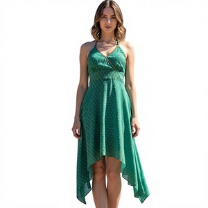 Robe longue bohème vintage pour femme en rayonne respirante, écologique et lavable, style jungle tendance, été, épaules dénudées, sans manches, naturelle - Product Image 1
