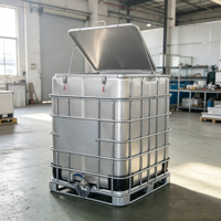 Cuve de stockage personnalisée de 1000 L avec couvercle, certifiée UN, étanchéité fiable, résistante à la corrosion, en acier inoxydable 316