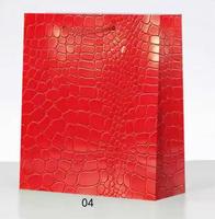 Sacs cadeaux en papier à motif peau de crocodile, sacs fourre-tout de luxe à texture alligator brillante avec poignée pour mariage et anniversaire