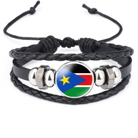 Bracelet tressé personnalisé avec le drapeau national du Sénégal, en fil ciré, réglable avec cordon, souvenir culturel ouest-africain, cadeau pour les fans