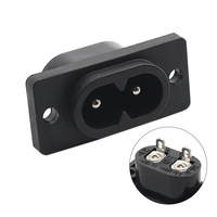 Prise d'entrée LANZMFG LZ-8-7BS1 noire à 2 broches IEC320 C8 à visser, connecteur CA 250V 2.5A, adaptateur de montage sur panneau électrique