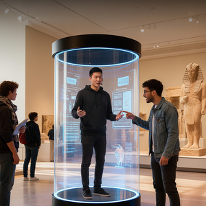 شاشة عرض هولوغرافية ثلاثية الأبعاد تفاعلية بالذكاء الاصطناعي بزاوية رؤية 178 درجة، شاشة هولوبوكس مكتبية، أنبوب عرض هولوغرام 21.5 بوصة للاستخدام الداخلي، مناسبة للتعليم، إصدار 1. - Product Image 5