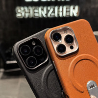 Étui à rabat en cuir de style exécutif avec protection magnétique sans fil pour iPhone 17 16 Pro Max