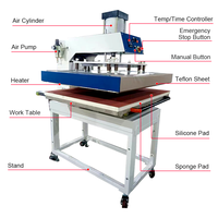 Nouvelle presse à chaud grand format 80x100CM, station simple, automatique, pneumatique, pour impression par sublimation sur film DTF/vinyle PU