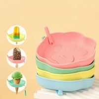 Support à glaces en silicone réutilisable pour enfants, anti-goutte, facile à nettoyer, résistant aux éclaboussures, plateau pour cornets de crème glacée