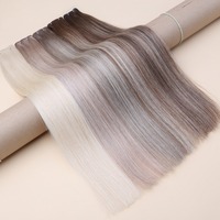 Extensions de cheveux Genius Weft, double trame, 100% cheveux humains Remy vierges européens, couleur blonde Genius.