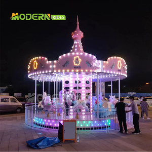 Manèges pour enfants, équipement de parc d'attractions familial Luna Park, carrousel en acier et fibre de verre à 16 places, intérieur/extérieur - Product Image 3