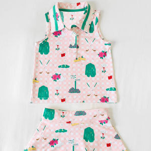 Vestido de Verano para Niña GSD3520, Diseño Personalizado con Estampado de Golf Verde, Sin Mangas, Vestido de Yoga al por Mayor - Product Image 1