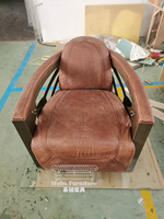 Cuir unique Foshan USA pour fauteuil aviateur, fauteuil de loisirs capitonné en cuir véritable pour chambre, hôtel et villa