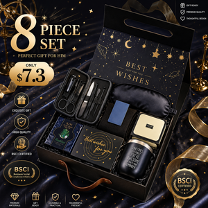 Cesto Regalo Spa Nero per la Cura Personale da Uomo 2026 con Coperta in Flanella - Set Regalo Rilassante per <span class=keywords><strong>il</strong></span> Compleanno del Papà o per <span class=keywords><strong>il</strong></span> Recupero da Malattia - Product Image 1