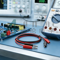 JIALUN 4mm Banana Plug to Copper Electrical Clamp Alligator Clip Test Cable Leads