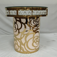Nouvelle Table de mariage en or de luxe pour la décoration de la pièce maîtresse de scène Table de mariage en métal