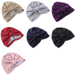 <span class=keywords><strong>Turban</strong></span> en satin double couche tendance pour femmes, <span class=keywords><strong>turban</strong></span> en polyester uni pour chimiothérapie et <span class=keywords><strong>cancer</strong></span> - Product Image 6