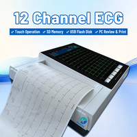 Appareil ECG portable 12 canaux 12 dérivations avec écran tactile, impression thermique, batterie longue durée (jusqu'à 10 heures), certifié CE