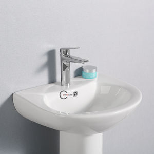 Lavabo de Pedestal de Cerámica con Diseño Moderno 2026, Lavabo Blanco para Baño - Product Image 4