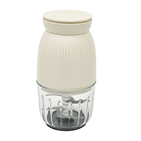 Robot culinaire électrique multifonctionnel en verre pour usage domestique, capacité 0,3 L, 4 lames, hachoir et moulin à viande