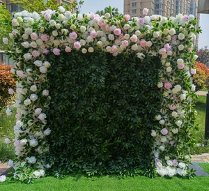 Pared de flores artificiales, gran oferta, rollo de tela de pared de flores verdes de Milán, Alhelí, decoración de bodas y eventos, flores artificiales - Product Image 5