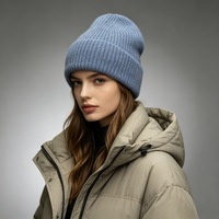 Bonnet en Laine Tricoté Épais Personnalisé avec LOGO 2026 pour Hommes et Femmes – Chapeau Hiver Chaud en Pure Laine avec Revers