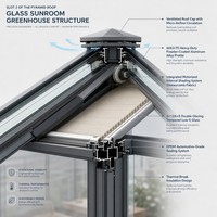Serre de jardin triangulaire extérieure 4 saisons en verre feuilleté et alliage d'aluminium, préfabriquée, de luxe, autoportante, pour cour résidentielle