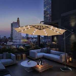 Sombrilla de Patio con Iluminación Solar LED, Estructura de Acero Inoxidable y Tela de Aluminio para Uso en Patios y Hoteles - Product Image 1