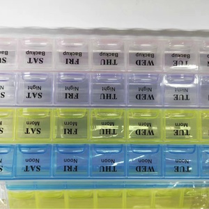 Pastillero mensual de PP al por mayor de 28 días con compartimentos grandes, organizador portátil y colorido para recordatorio de medicamentos de viaje - Product Image 5