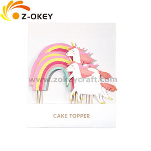 Décoration de gâteau <span class=keywords><strong>licorne</strong></span> pour fête d'<span class=keywords><strong>anniversaire</strong></span> garçon Décorations de dessert pour enfants Décorations de gâteau à thème pour fête prénatale - Product Image 2
