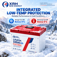 Batterie Lithium LiFePo4 12V 100Ah 1280Wh, 5000 cycles, décharge pulsée max 500A, cycle profond, remplacement AGM pour camping-car, motorhome, solaire