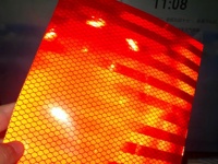 Échantillon de film réfléchissant 6 couleurs : blanc, orange, rouge, cyan, vert, jaune – Kit d'affichage de matériaux pour panneaux de signalisation avec tubes prismatiques côtelés