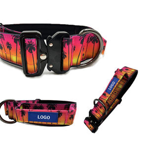 5CM Impression Personnalisée Extra Large Nylon Métal Matériel Boucle À Dégagement Rapide Tactique Épais Grand Chien Collier Avec Poignée - Product Image 4