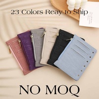 Hongbo Best Selling A7 Saffinano Epi Leather Loose Fly Leaf with Pouch and Card Slots for Budget Binder