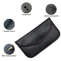 Étui Portefeuille Anti-Radiation Étanche pour Clé de Voiture et Téléphone, Blocage de Signal RFID, Personnalisable avec Logo, en Fibre de Carbone et PU Tendance
