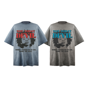 T-shirt oversize pour homme, manches courtes, coton, style streetwear, imprimé, jersey, col rond, gris bleu - Product Image 1