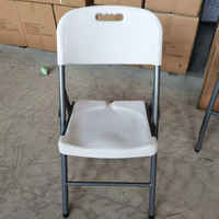 Chaise pliante blanche légère en gros, portable, en plastique, pour jardin, fête, événements et location