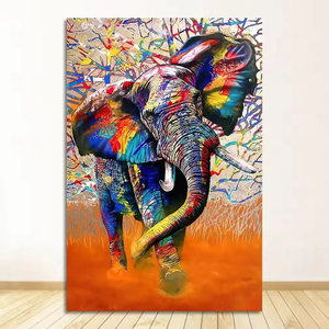 Pósteres <span class=keywords><strong>de</strong></span> <span class=keywords><strong>Arte</strong></span> Graffiti Modernos y Coloridos, Impresiones <span class=keywords><strong>de</strong></span> Elefantes Africanos Salvajes, <span class=keywords><strong>Arte</strong></span> <span class=keywords><strong>de</strong></span> Pared para Sala <span class=keywords><strong>de</strong></span> Estar con Accesorios para Colgar - Product Image 6